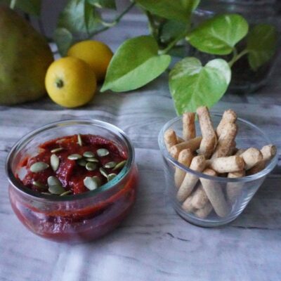 Gazpacho en crema con pipas de calabaza